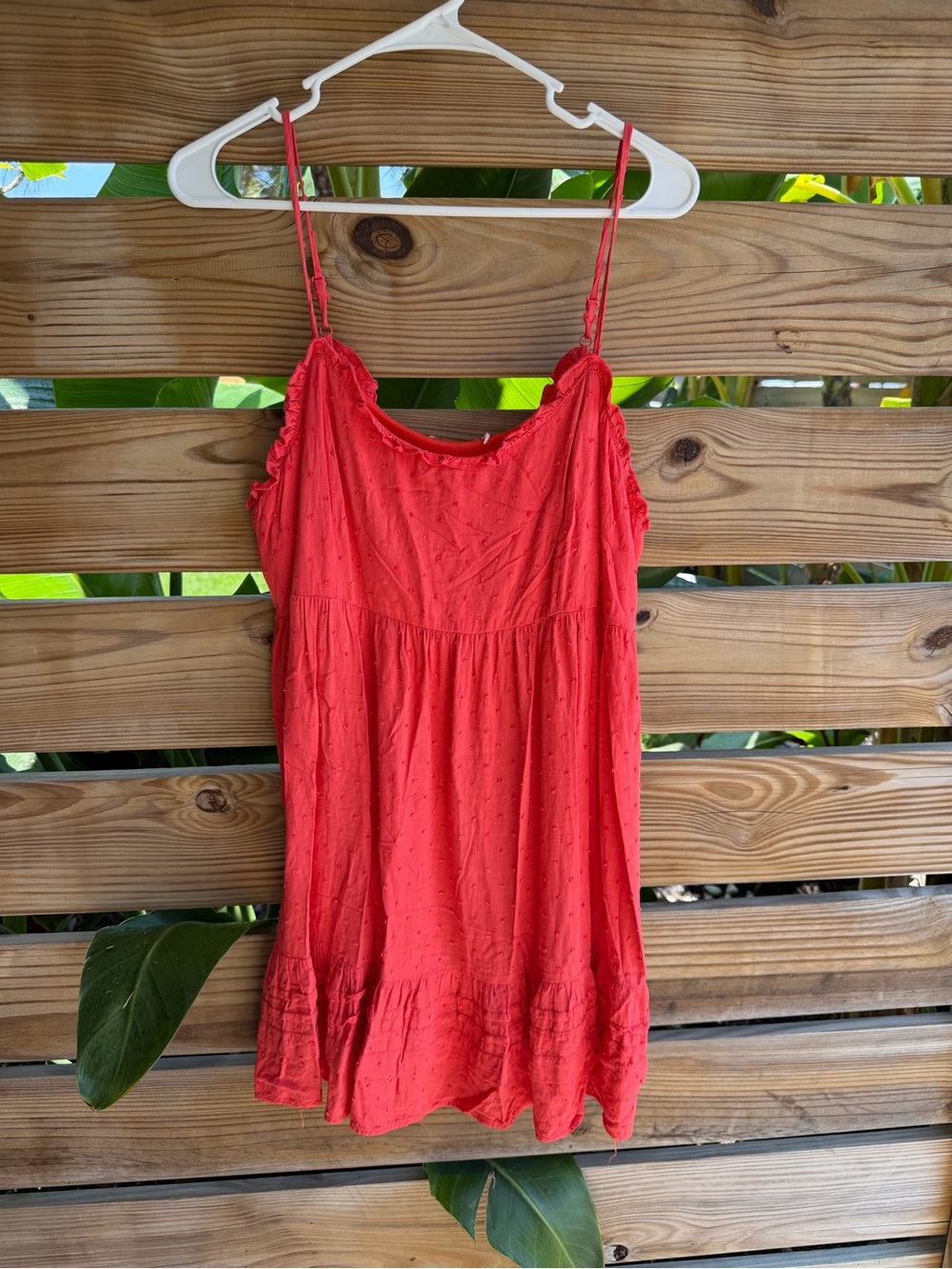 Women’s Red Spaghetti-Strap Summer Dress 100% Rayon